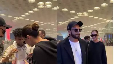 "Post-Birthday Revelry: Deepika Padukone Shares Cake and Laughter with Paparazzo Amidst Travels with Ranveer Singh"