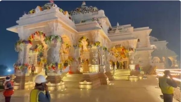 Majestic Decorations Adorn Ram Temple for 'Pran Pratishtha' Ceremony