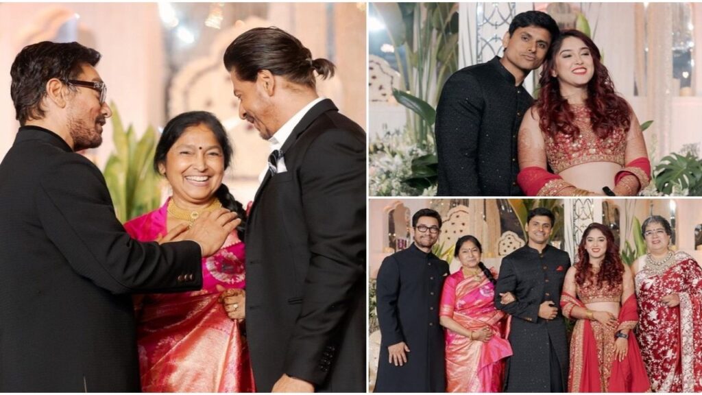 Joyful Candid Snap: Shah Rukh Khan and Aamir Khan's Unseen Moment at Ira Khan and Nupur Shikhare's Wedding Reception