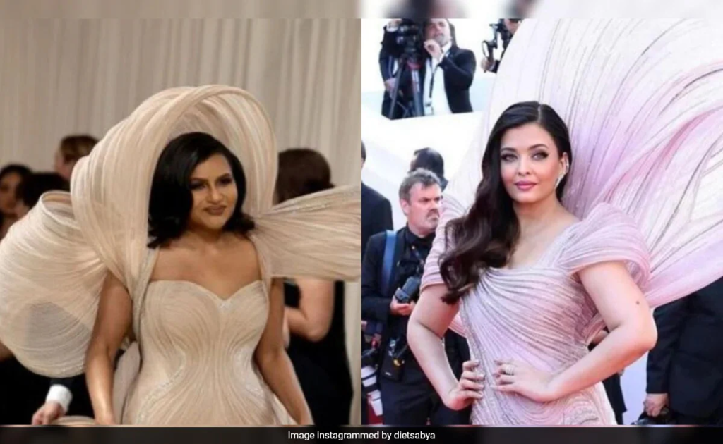Mindy Kaling's Met Gala 2024 Gown Draws Comparisons to Aishwarya Rai Bachchan's Cannes Dress